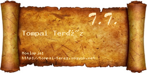 Tompai Teréz névjegykártya